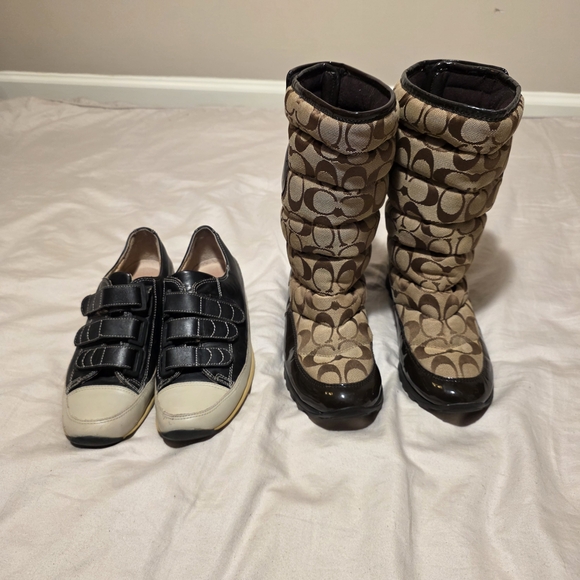 COACH Jordy Signature Boots + Via Spiga Maliah slip-on - Sz 7 lot - Picture 8 of 12